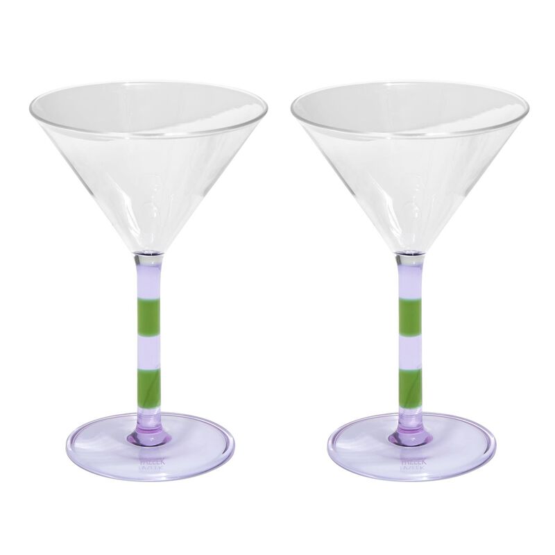 FAZEEK Stripe Martini Glasses - Set of 2 image number 0